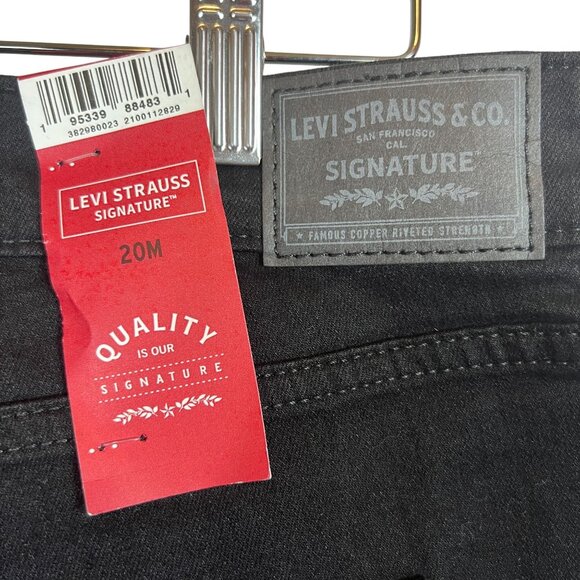 Levi Strauss Signature High-Rise Skinny Jeans Size 20M Black Denim Stretch Cotto - Picture 6 of 8